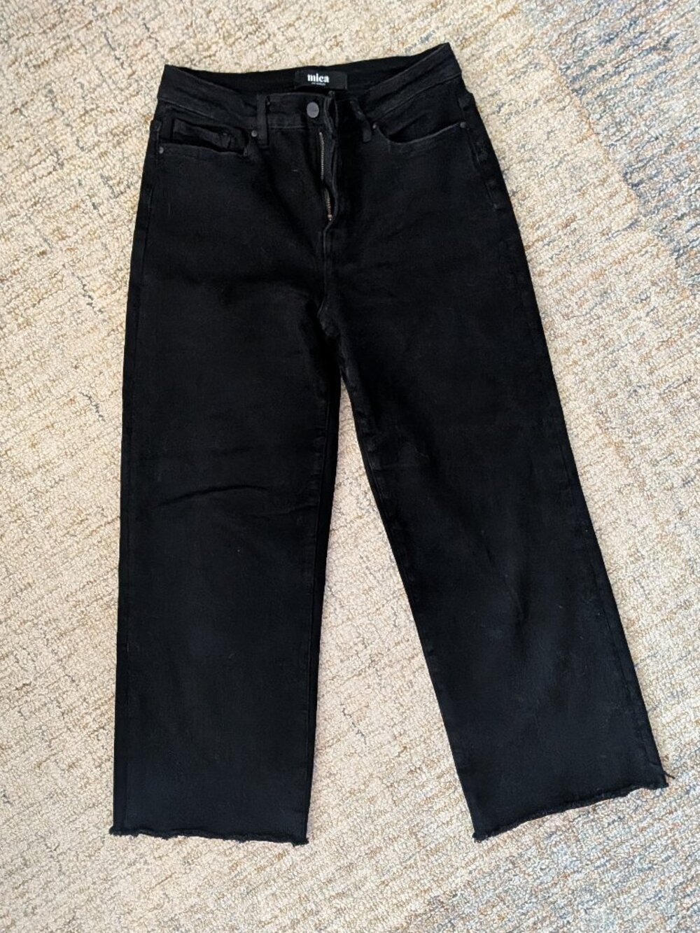 Willa High-Rise Cropped Wide-Leg Jeans - Black